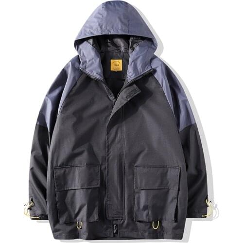 Tactical Hip Hop Cargo Techwear Jackets And Coats Streetwear Cardigan Casual Bomber Hooded Multi-pocket Outerwear