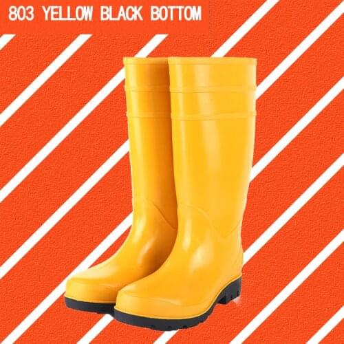 Mens outdoor rain boots waterproof rubber rain boots construction site fishing shoes knee high boots