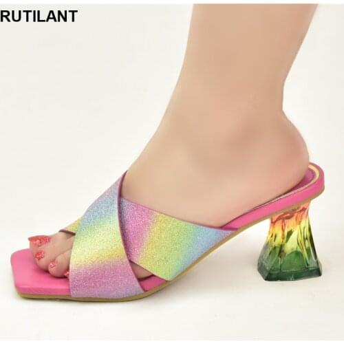 Latest Design African Women Shoes Luxery Shoes Women Open Toe Pumps Wedding Shoes for Women Bride Ladies Shoes and Sandals