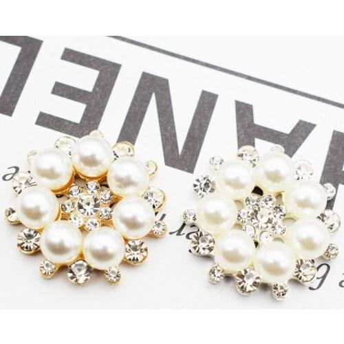 New Arrived Korean Hair Decorate 3D Crystal Beads Jewelry Accessories Pearl Snow Diy Alloy Flower Drill Buckle Ornaments Bead