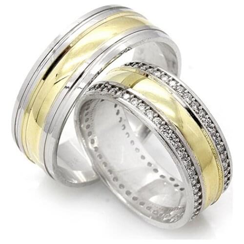 Couple Wedding Ring Sterling Silver 925 Woman And Man Luxury Jewelry Bands Fashion Engagement Anniversary Ancient Greek Model