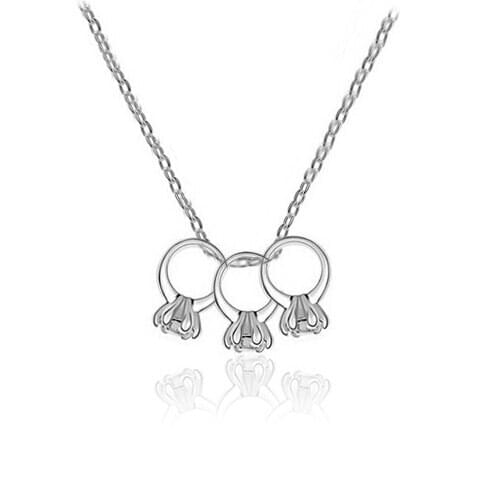 Cubic zirconia pendant necklace white gold charm zircon necklace jewellery no fade cute fancy necklace