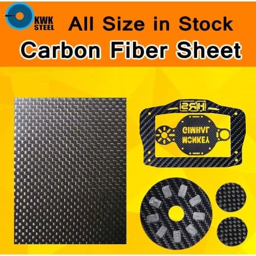 Carbon Fiber Plate Panel Sheet Plain Weave Glossy Surface CF Grade 3K Full Carbon Fiber Mould CNC Machine DIY Process All Size