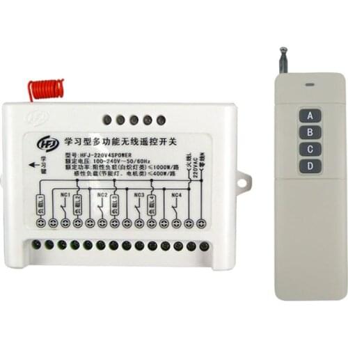 Remote Control Switch 220v Four-way 220V Four-way Wireless Remote Control Switch Telescopic Door Lamp Water Pump Motor