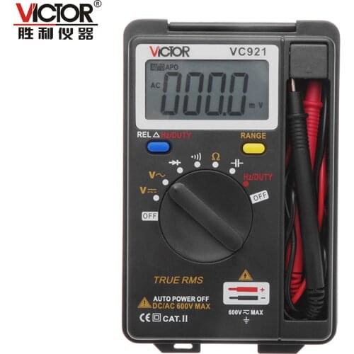 VICTOR VC921 3 3/4 DMM Integrated Personal Handheld Pocket Mini Digital Multimeter capacitance resistance frequency tester
