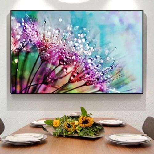 Nature Landscape Flower With Dew Drops Canvas Painting Posters And Prints Still Life Wall Art Picture For Living Room Decoration
