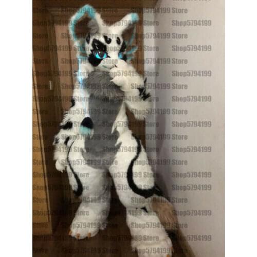 Factory Direct Sell White Cat Fox Fursuit Mascot Costume Fancy Dress Cosplay All Sizes Brand New Complete Suit