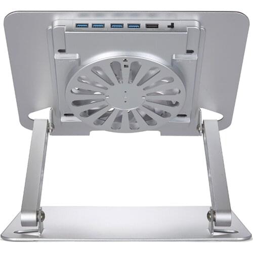 Adjustable Laptop Cooling Pad Riser Foldable Multi-Angle Computer Stand With Cooling Fan For 13" Notebooks / All Ipads - N47-3