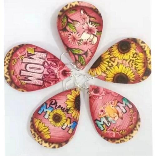 Pu leather earrings jewelry accessories water drop pendant handmade DIY earring accessories