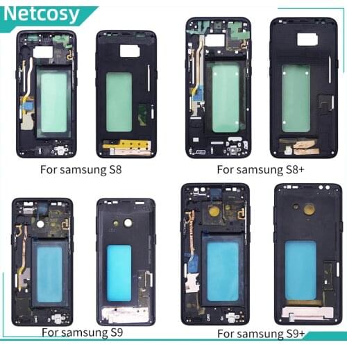 Netcosy For Samsung S8 G950 S8 Plus G955 Middle Frame Plate Bezel Housing Cover Replacemenrt For Samsung S9 G960 S9 Plus G965