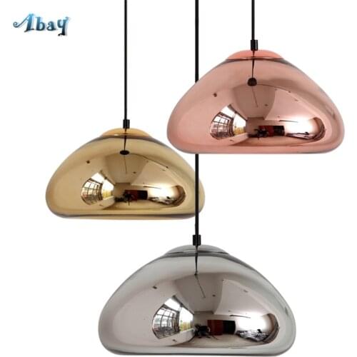 Modern Restaurant UFO Saucer Glass Pendant Lights for Bedroom Bedside Dining Room Table Lusters Glass Lamps Hanging Fixtures