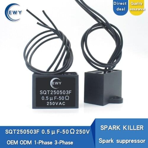 SPARK KILLER SQT250503F 3 PHASE spark quencher 0.5uF 50R 250V Spark suppressor absorption of back electromotive surge voltage