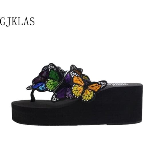 Platforms Slippers Women Wedges Summer Sliders Shoes Women Beach High Heels Slipper Big Size 42 Outdoor Ladies Shoes Slippers