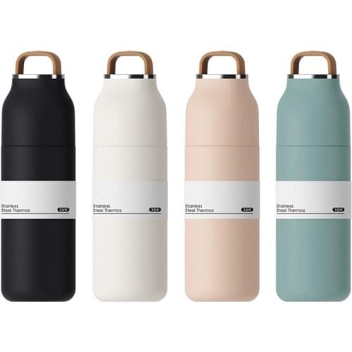 Stainless Steel Thermos Cup Double Layer Vacuum Insulated Bottles for Home Office Traval with Splashing Proof Press Lid Keeping