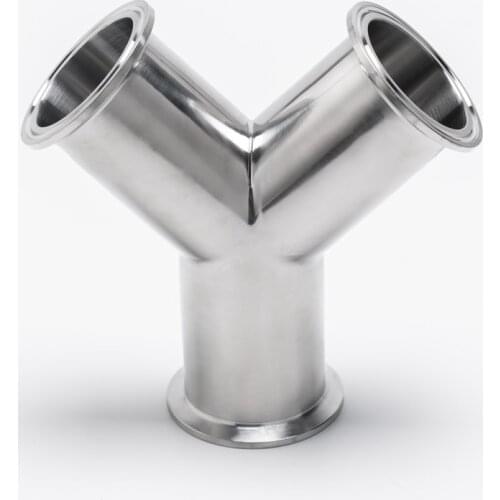 2'' 304 Stainless Steel Tri-Clamp Y Type Tee 3 Way Connector Sanitary Fitting Tri -Clamp Tee Pipe Fittings