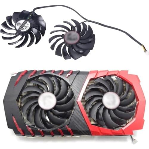 2 PLD10010S12HH FOR MSI Radeon RX480 580 GTX1080Ti 1070 Graphics Card Cooler Fan