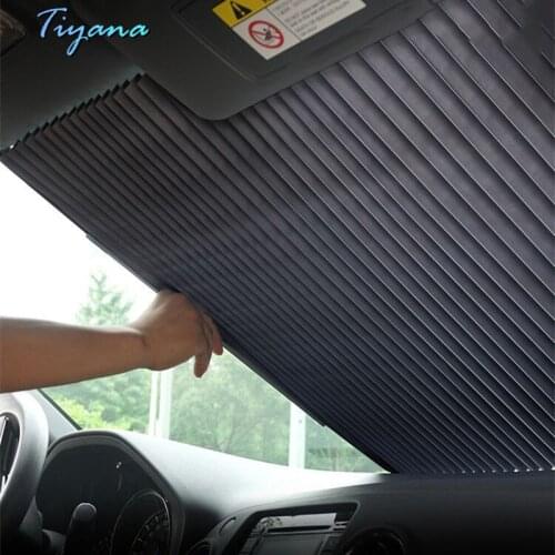 Retractable Sun Visor Automobile Blackout Curtain Automatic Car Front Windshield Heat Insulation Suitable For Compatible Models