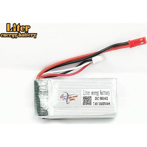 High quality 7.4V 1600mAh Wltoys L959 L979 RC Car Spare Parts Li-po Battery L959-35 903462 25c