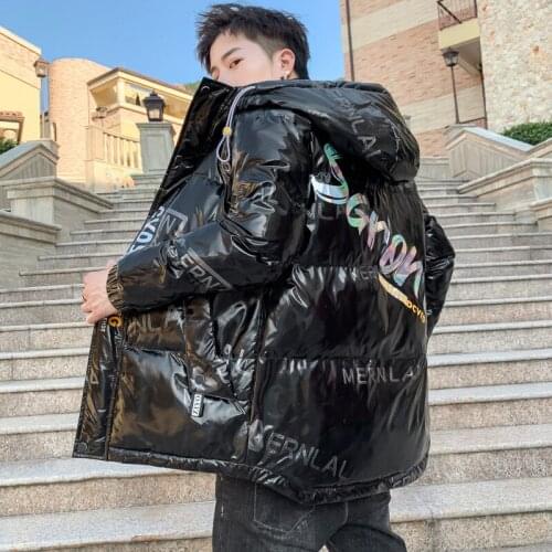 Winter Mens Waterproof Jacket Fashion Men Cotton Warm Parkas Down Hoodies Glossy Coats Casual Outdwear Snowproof Jackets Men