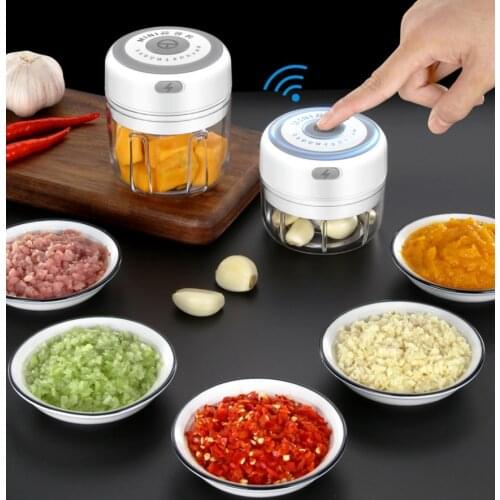 100ml Electric Garlic Masher Garlic Press Vegetable Chili Meat Garlic Chopper Press USB Masher Machine Kitchen Gadgets