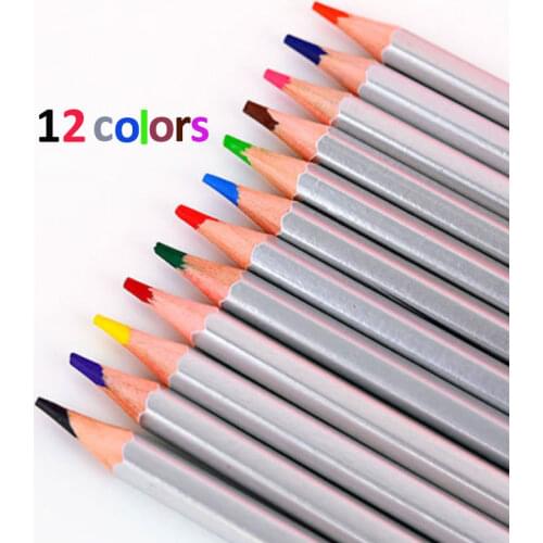 12pcs/lot 12 Assorted colors Safety Wooden Watercolor Pencil Art Drawing Water Soluble Pencil Stationary Supplies Gifts