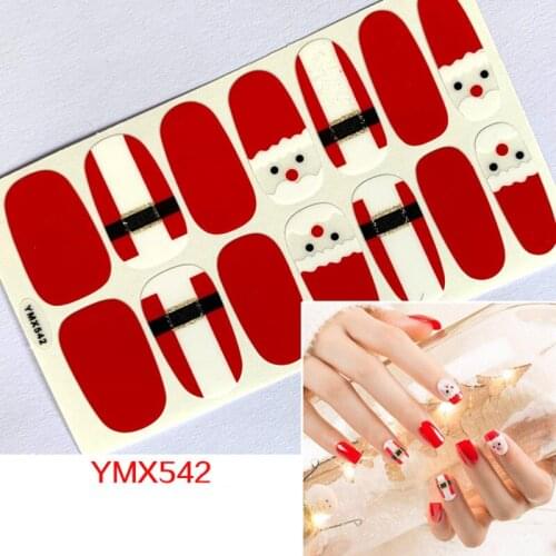 14pcs/Sheet Navidad 2021 Christmas Nail Art Stickers Christmas Decorations for Women Kids Gifts Snowflake Ornament New Year 2022