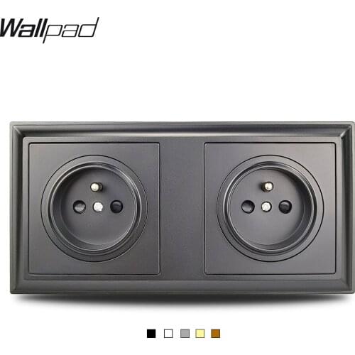 2 Way French Poland Power Wall Socket Black White Grey Gold Brown L6-P70 Plastic Palace Style Double EU Belgium Socket