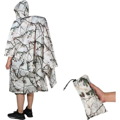 3 In 1 Outdoor Raincoat Hiking Fishing Cycling Backpack Raincoat Canopy Practical Camping Moisture-proof Pergola Hooded Rain