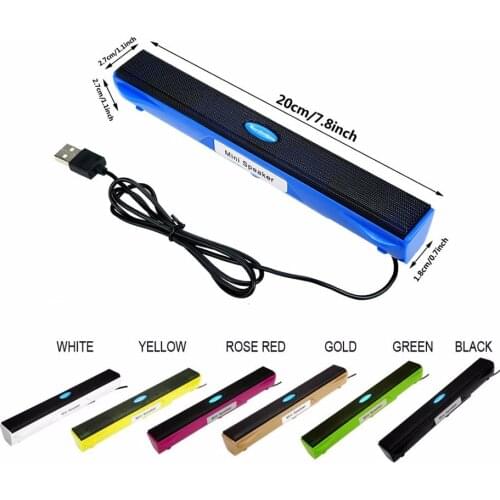 3D Surround Soundbar USB Speaker Music Player Amplifier Loudspeaker Stereo Sound Box for Computer Desktop PC Notebook Laptop