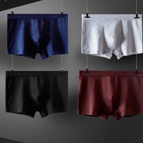 4Pcs Mens Boxer Underpants Shorts Breathable Cotton Underwear Bulge Pouch Under Pants