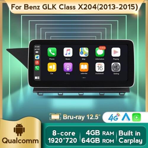 4G LTE DSP Android 10.0 4+64G Car Stereo Multimedia Player for Mercedes Benz GLK Class X204 2008-2015GPS Navigation Carplay Auto