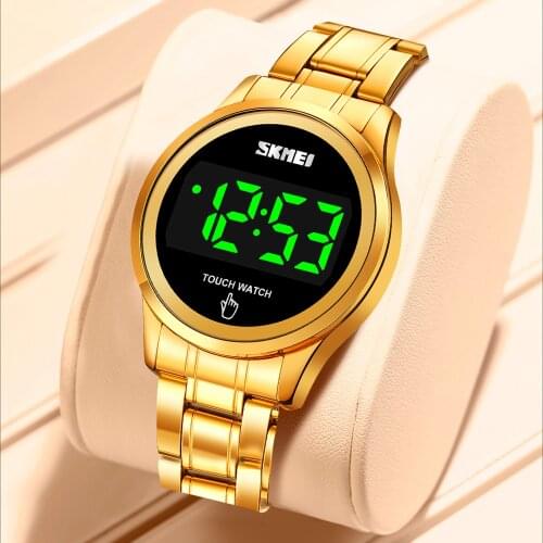 SKMEI Brand Women Watches Fashion Touch Screen LED Digital Wristwatches Waterproof Ladies Girls Gold Clock relogio feminino