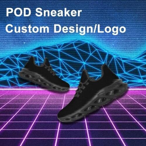 ELVISWORDS 2021 Hot Sales Women Flex Control Running Sneaker 3D POD Customize Design Lace-up Sport Footwear White/Black Sole