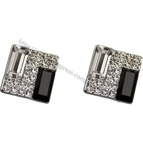 #ER031) New Arrive 2019 Hot Stud Earrings For Women Trendy rhinestone with Crystal Dsign Black water earrings Fashion Jewelry