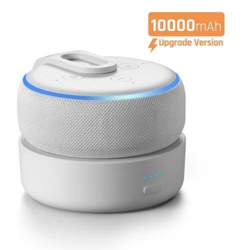 GGMM Portable Battery Base for Alexa Amazon Echo Dot 3 Gen Smart Speaker Power Bank Mount Holder Outlet Charger for Echo Dot