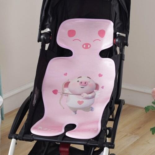 Baby Stroller Mat Waterproof Cartoon Ice Silk Fiber Baby Stroller Cushion Summer Breathable Child Car Seat Pad