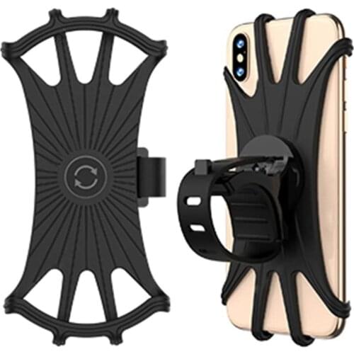 Bicycle Stand Bracket Baby Carriage Silicone Bracket Round Tube Handlebar 360 Degrees Rotatable Adjustable Silicone Brackets