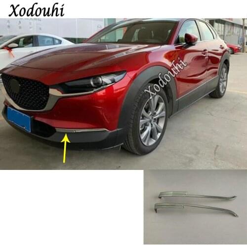 Car Body Cover Front Fog Light Lamp Detector Frame Stick Styling Trim Parts 2pcs For Mazda CX-30 CX30 2020 2021