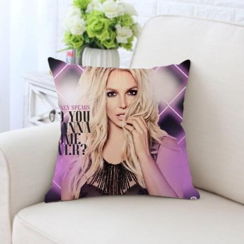 Custom Britney Spears Pillowcase Square Zippered Home Decorative silk Pillow Cover Wedding Two Sides Printed Pillowcases
