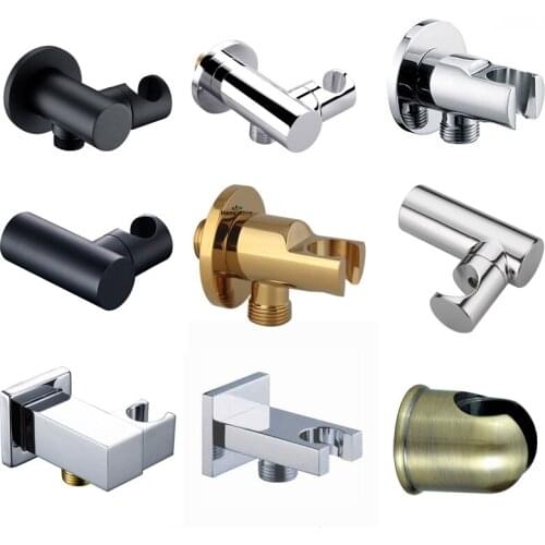 Brass Wall Mounted Hand Held Shower Holder Shower Bracket & Hose Connector Wall Elbow Unit Spout Water Inlet Angle Valve