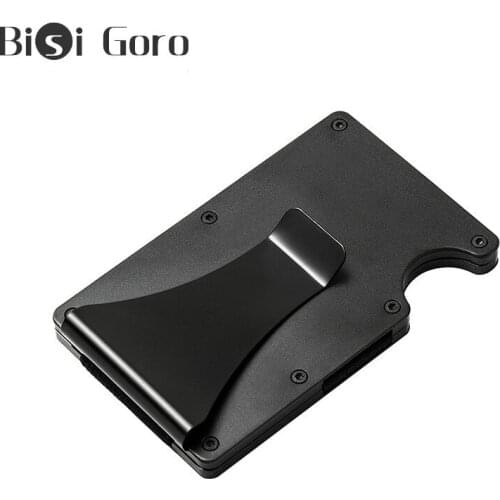 Bisi Goro 2020 Metal Card Holder Slim Card Case Anti-magnetic Wallet Bank Card Metal Holder RFID Blocking Aluminum Money Box