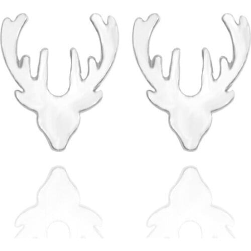 Lovely Reindeer Moose Deer Antler Earrings For Women trendy Gold Metal Animal Earings Jewelry Drop Shipping Brincos