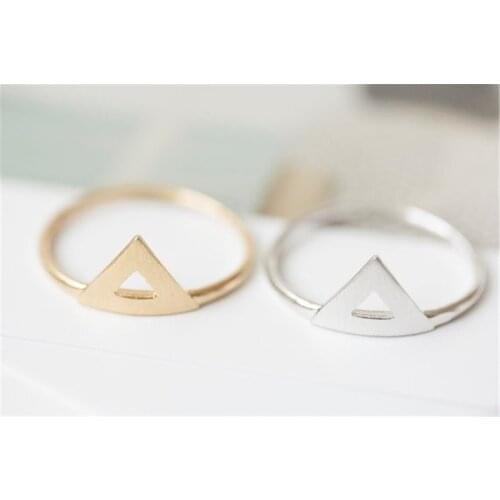 Fashion Geometric ring Double triangle plane rings Triangular ring Female ring Wholesale 10PCS/lot