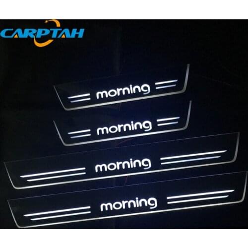 CARPTAH 4x Trim Pedal Car Exterior Parts LED Door Sill Scuff Plate Pathway Dynamic Streamer light For Kia Morning 2017 2018 2019