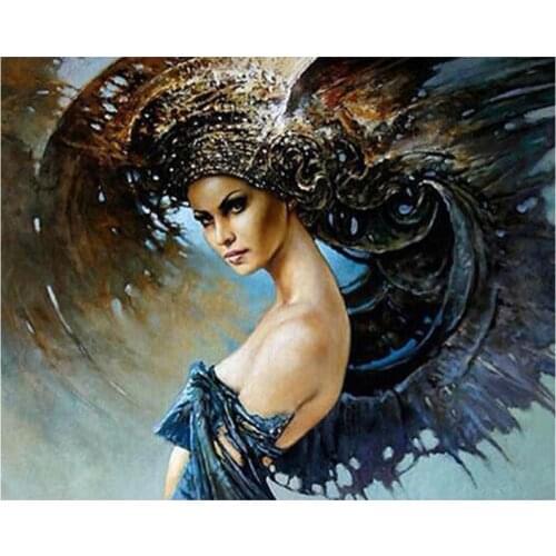 New Arrivals 5D DIY Full Round/Square Diamond Painting Black Angel 3D Embroidery Cross Stitch Rhinestone Mosaic Home Decor Yy107