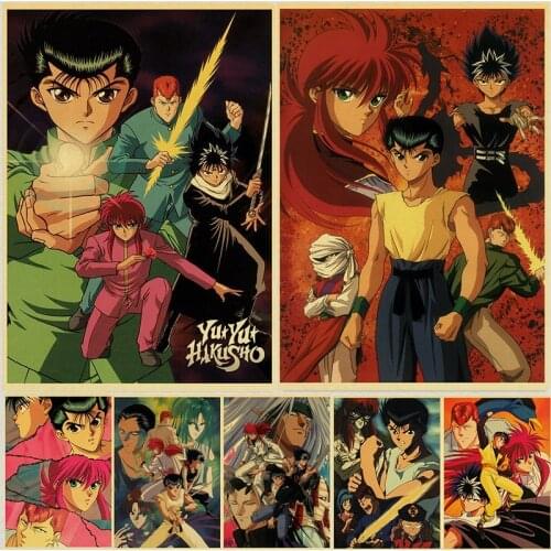 Japanese Anime YuYu Hakusho Poster Frameles Poster Home Residential Bedroom Decor Living Room Vintage Painting Wall Stickers