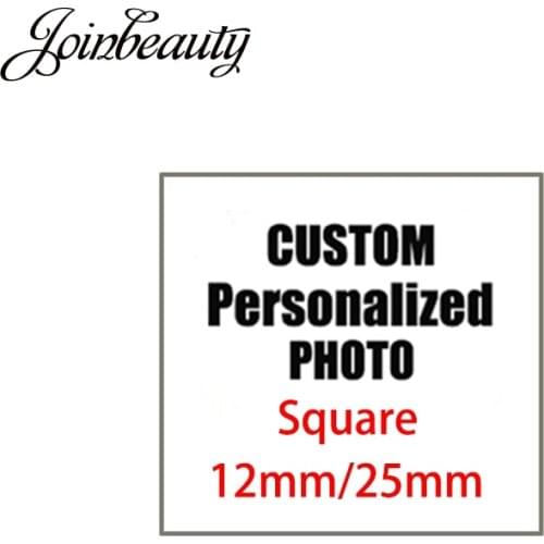 JOINBEAUTY DIY Custom Square Glass Cabochon Photo Charms For Keychain Earrings Demo Flat Back Making Findings NA01