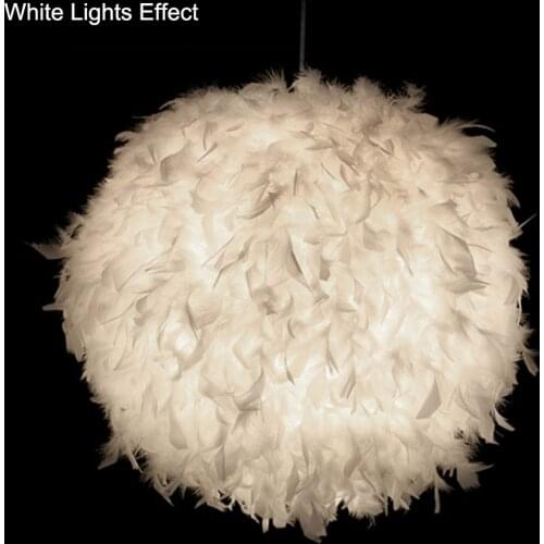 Mordern Feather Pendant Lamp E27 Lamp Holder Fairy Hanging Lamp Goose Feather Bedroom Dining Room Loft Chandelier Ceiling Light