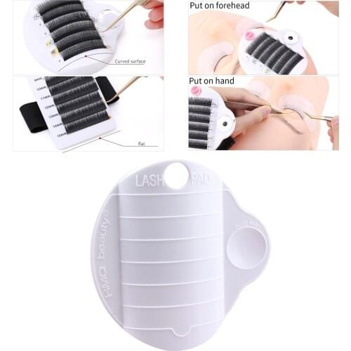 Professional Eyelash Extension Hand Plate Eye Lash Holder with Wrist Strap Fake Eyelash Tray Strip Stand Grafting Palette Tool