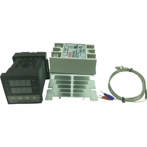 REX-C100 digital thermostat temperature controller SSR output K type thermocouple sensor 48 x 48 +SSR 40DA solid relay+sensor
